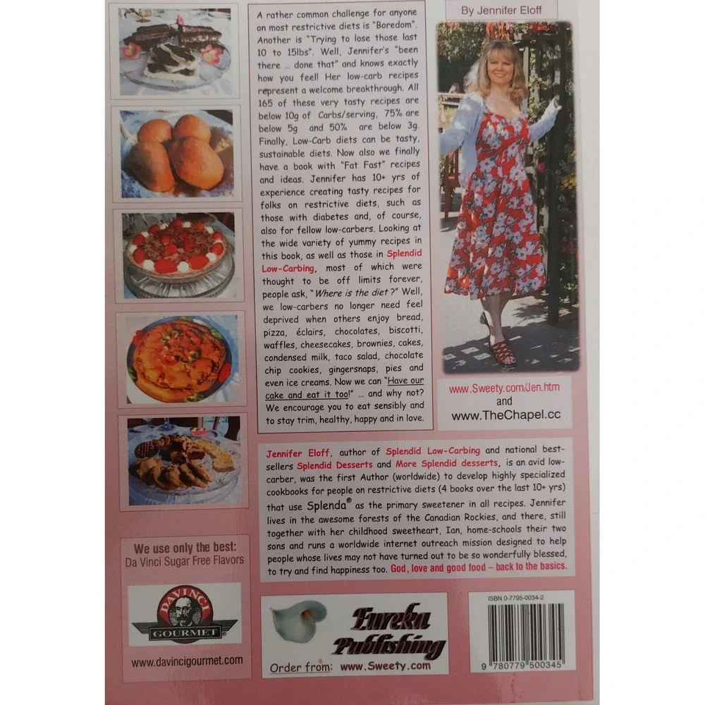 LOT of 3: Splendid low-carbing cookbooks By Jennifer Eloff